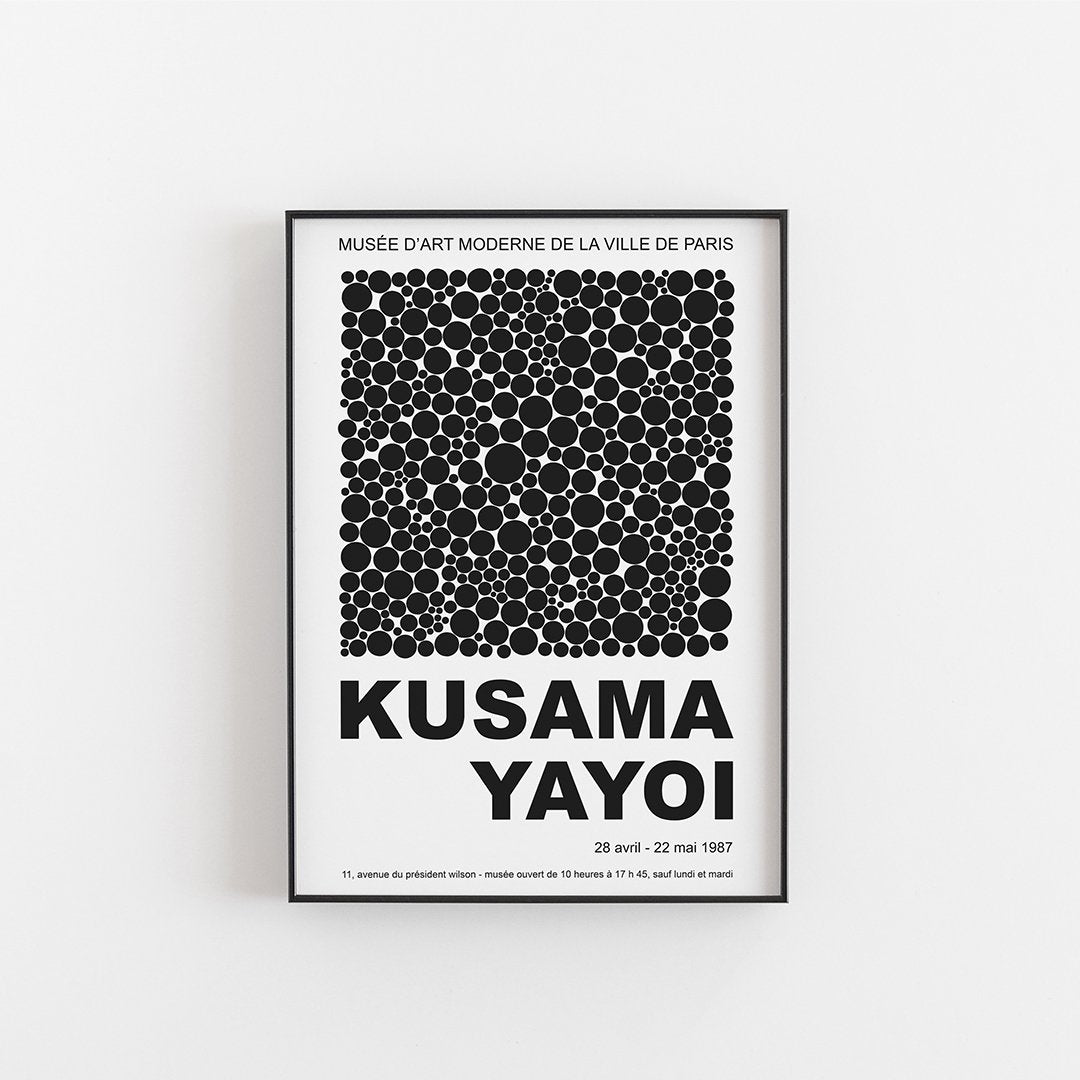 Exhibition poster, black - Yayoi Kusama