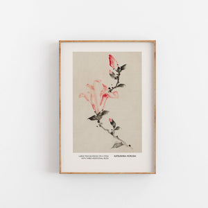 Large Pink Blossom - Katushika Hokusai