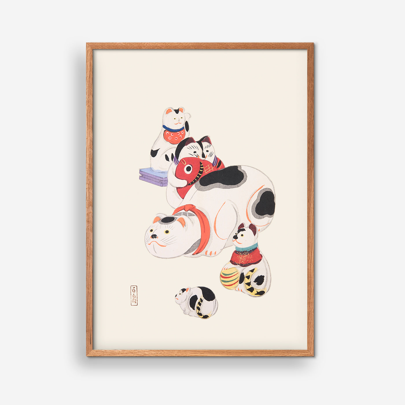 Group of Japanese Cats  - Japanese Folk Toy