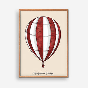 Vintage Air Balloon - Red and White