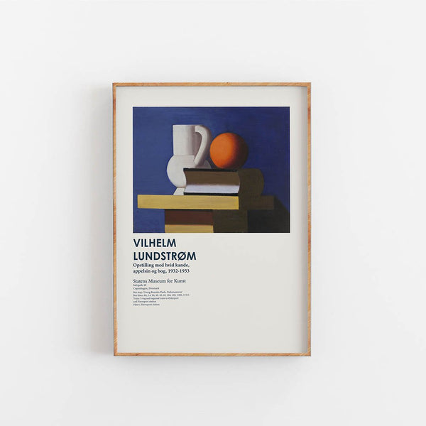 Opstilling med hvid kande, appelsin og bog, 1932-1933 - Vilhelm Lundstrøm